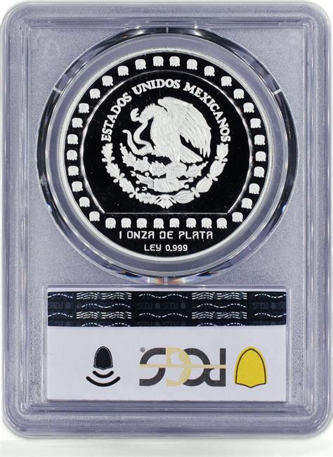 Mexico Pesos Precolombina Brasero Efigie Statue Pr Pcgs Silver Coin