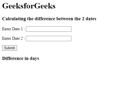 How To Get Difference Between Two Dates In Days Using Jquery