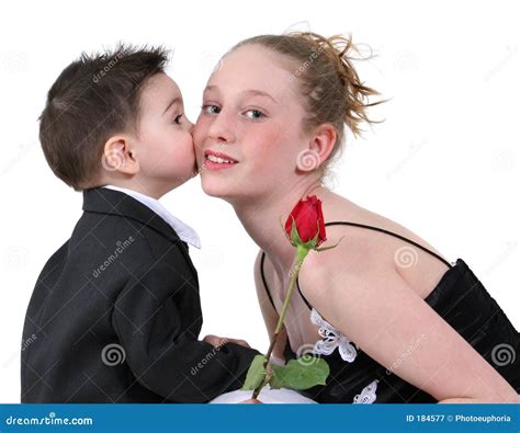 Boy s First Kiss stock image. Image of dance, flower, love - 184577