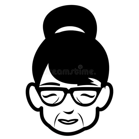 Cute Grandmother Head Avatar Character Stock Vector Illustration Of