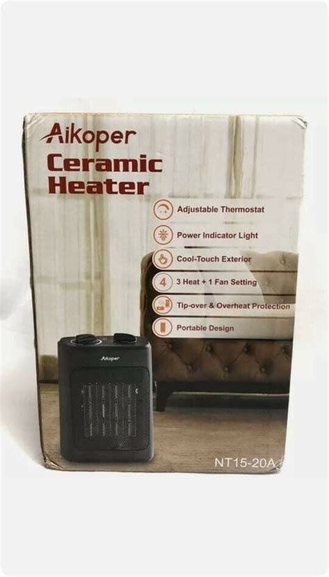 Aikoper Nt A Black Ceramic Space Indoor Portable Thermostat