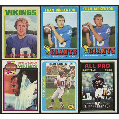 Lot Of 6 Fran Tarkenton Football Cards With 2 1971 Topps 120 1