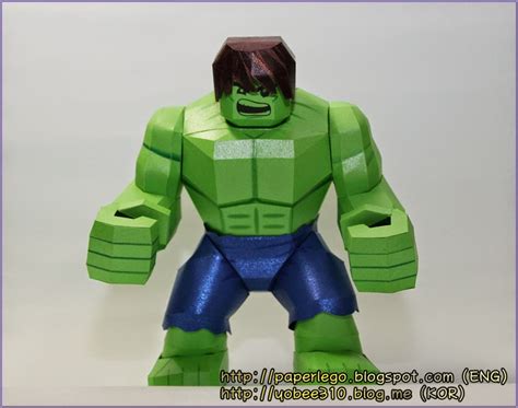 Yobee S Lego Mini Figure Paper Craft Complete And Making Lego Hulk