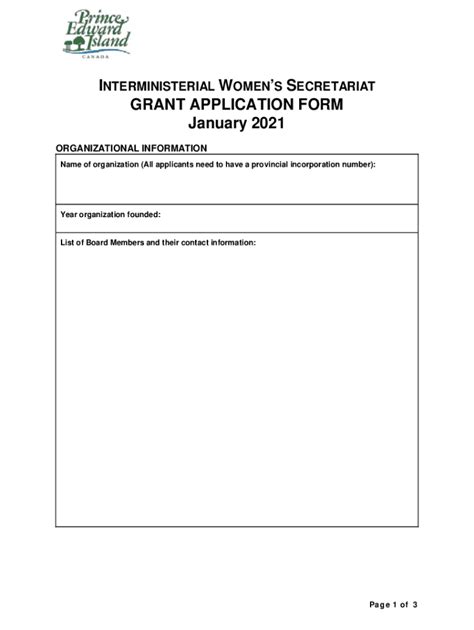 Fillable Online GRANT APPLICATION FORM January 2021 Fax Email Print ...