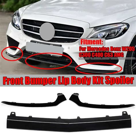 Black Car Front Bumper Lip Lower Splitter Cover Molding Trim For