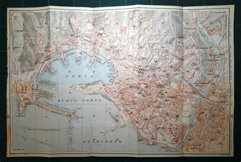 Carta Geografica Antica Genova Pianta Della Citt E Porto Tci