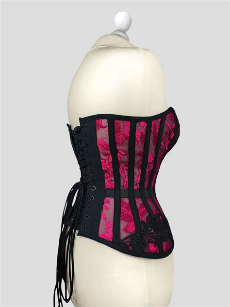 Corset Overbust Raspberry Lace Rebel Madness