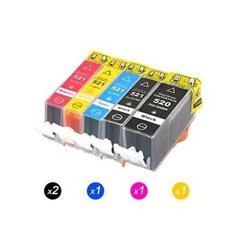 PGI 520 CLI 521 Lot De 5 Cartouches D Encre Compatible Avec Imprimante