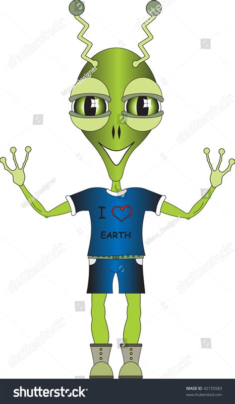 Funny Green Alien Stock Photo 42135583 : Shutterstock