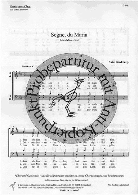 Segne Du Maria M Nnerchor Noten G Nstig Online Kaufen