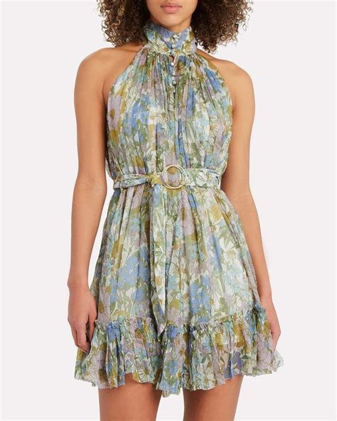 Zimmermann Floral Silk Chiffon Mini Dress Chiffon Mini Dress Mini