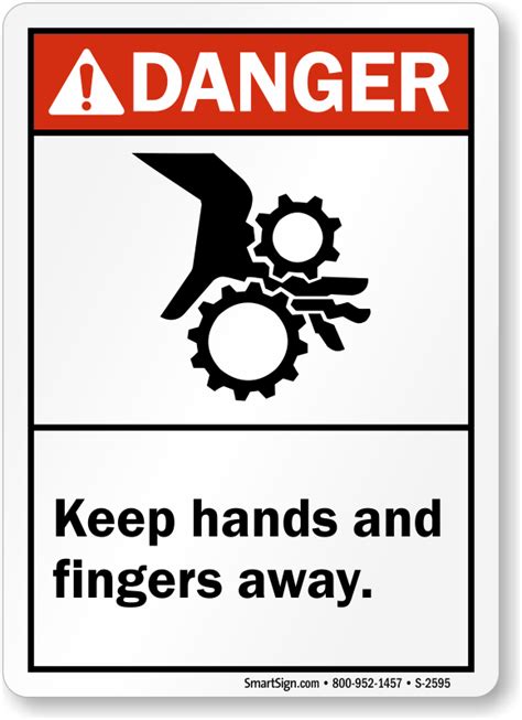 Keep Hands Clear Labels Moving Machinery Blades Hazards