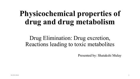 Physicochemical Properties Of Drug And Drug Metabolism Powerpoint