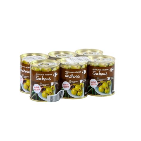 Aceitunas Verdes Rellenas De Anchoa Nueva Receta Carrefour Pack De 6