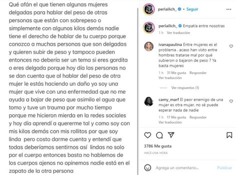 Perla Ilich se confiesa por las críticas a su cuerpo Tuve un trauma