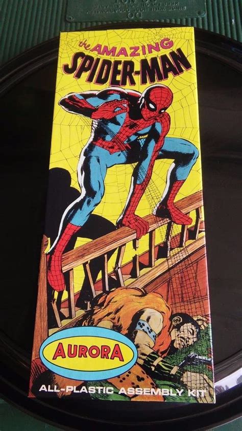 1966 Original Aurora Long Box Spider Man Model Kit 477 98 Killer Box