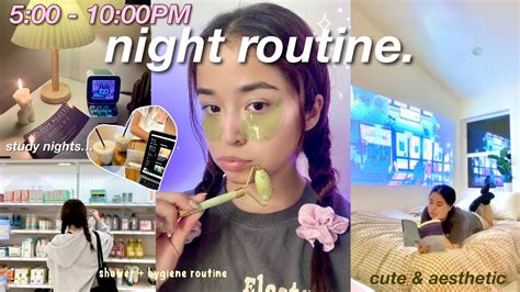 Productive Night Routine ☾･ Study Vlog Self Care Living Alone Cozy