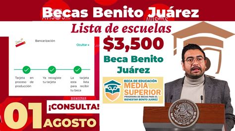 ≫ 🚨🥳 Entrega De Tarjetas Bienestar🔔🤑 Del 1 Al 4 De Agosto Alumnos Becas