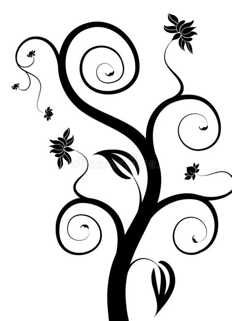 Ornamental Tree Silhouette Stock Vector Illustration Of Backdrop 5924279