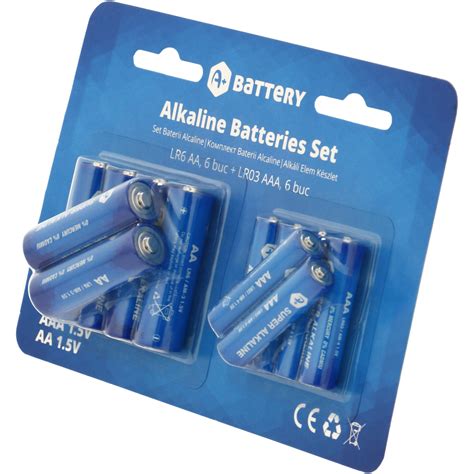 Set Baterii Alcaline A LR6 AA 6 Buc LR3 AAA 6 Buc EMAG Ro