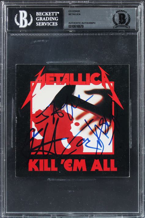 Metallica Kill Em All Cd Album Cover Signed By With Jason