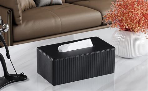 MEIBOOCH Tissue Box Cover Stylish PU Leather Rectangular Tissue Box