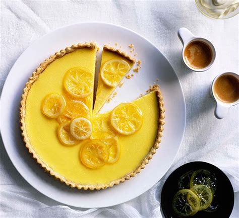 Lemon Cream Tart With Candied Lemons Gourmet Traveller