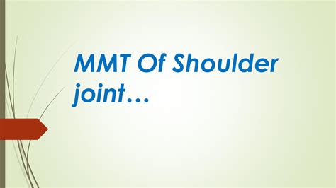 SOLUTION: Manual muscle testing MMT of shoulder joint - Studypool