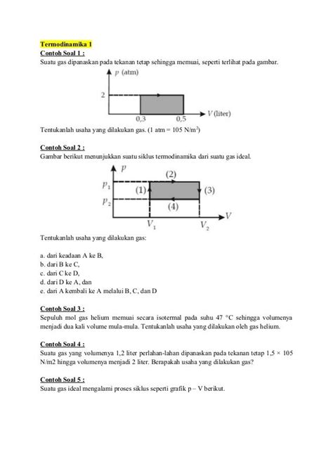 Contoh Soal Termodinamika Beserta Jawabannya Peranti Guru