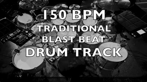 150 Bpm Traditional Blast Beat Drum Track Youtube