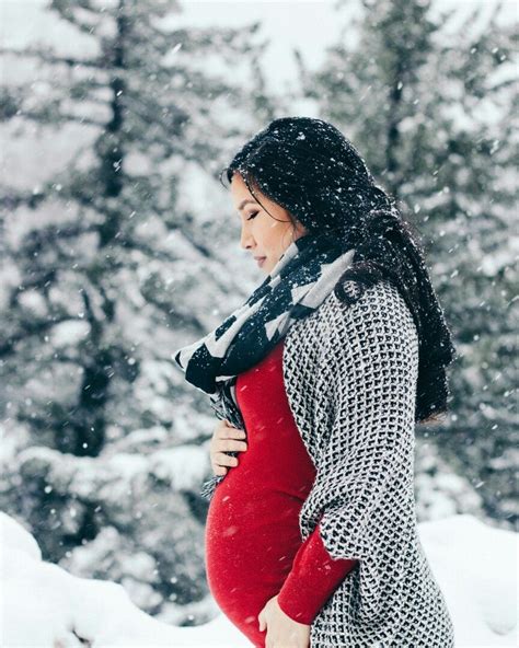 Winter Maternity Photo In The Snow Mountains Snowy Snowing Forest