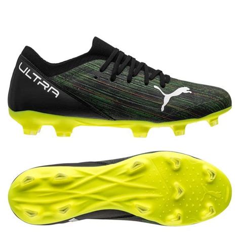 PUMA Ultra 3.2 FG/AG Game On - Sort/Hvid/Gul | www.unisport.dk