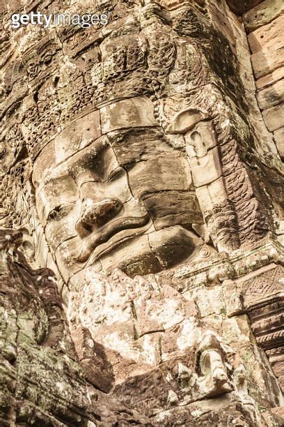 Giant Stone Face Of Bayon Temple Cambodia