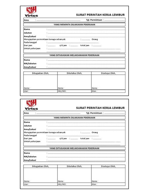 Form Surat Perintah Kerja Lembur Pdf