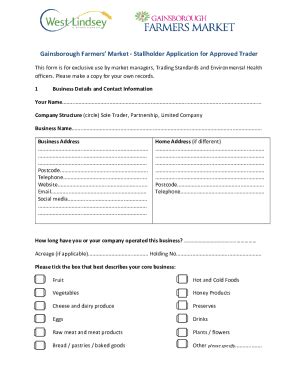 Fillable Online Maidenhead Farmers Market Application Form Fax Email