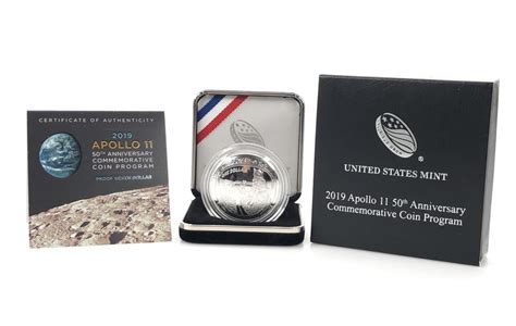 Lot Apollo 11 50th Anniversary Commemorative Proof Silver Dollar Coin