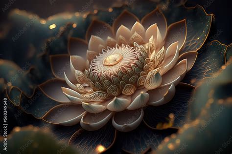 Lotus Flower Midjourney Ai Generated Illustration Stock Adobe Stock