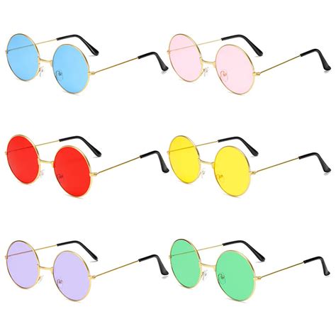 Mode Disco Runde Farben Sonnenbrille Hippie Frauen M Nner Kreis Brille