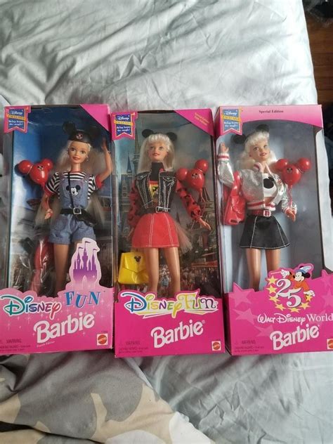 3 disney barbies. New in box. Collectors. Disney fun and special ...