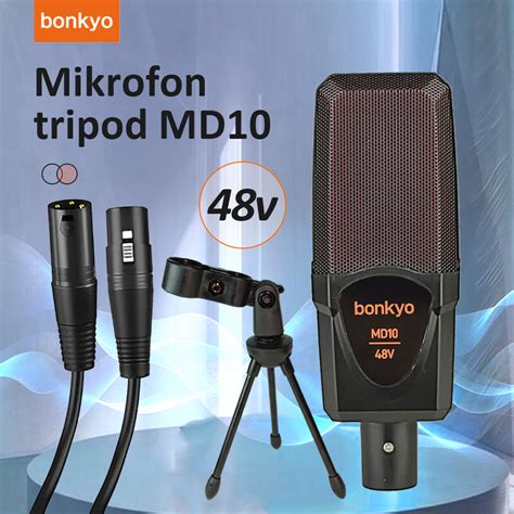 Jual Bonkyo MD10 Mikrofon Kondensor Mikrofon Mikrofon Live 48V Termasuk