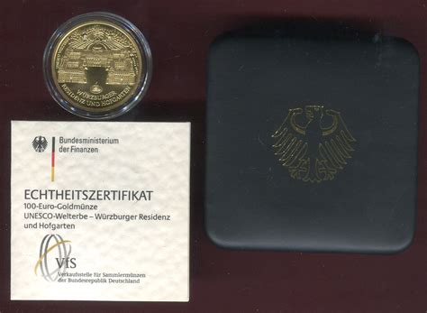 Deutschland BRD 100 Euro Goldmünze 1 2 Unze 2010 A Würzburg Residenz