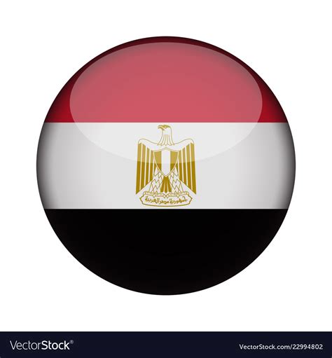 Egypt Flag In Glossy Round Button Of Icon Vector Image