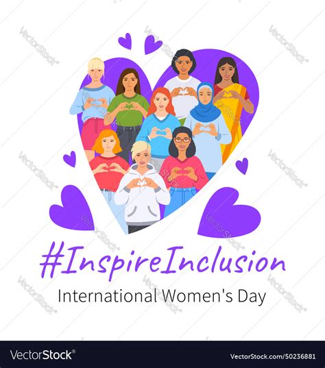 Inspire Inclusion Pose International Womens Day Vector Image