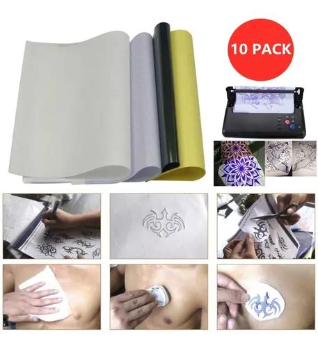 Papel Hectografico Calca Stencil Hojas Para Tatuar Paquet Env O Gratis