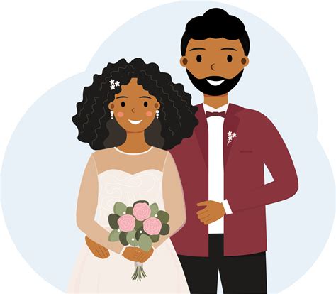 mariés afro américains tout juste marié mariage heureux couple d