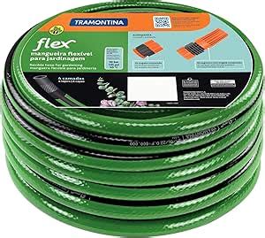 Tramontina Green Flex Garden Hose With Black PVC Stripe 4 Layers 10 M