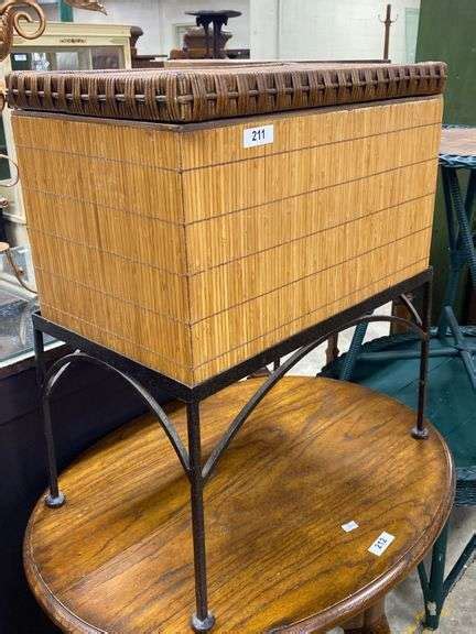 Wicker Trunk On Iron Stand Dixon S Auction At Crumpton