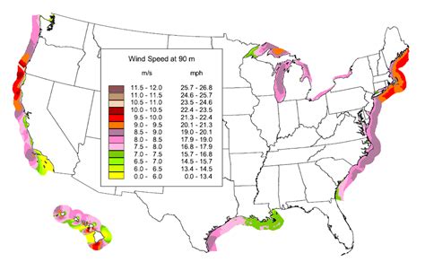 Us Wind Speed Map