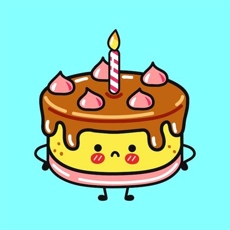 Premium Vector Cute Sad Cake Character