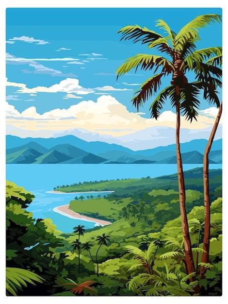 Péninsule De Nicoya Costa Rica Affiche De Voyage Vintage Souvenir Carte